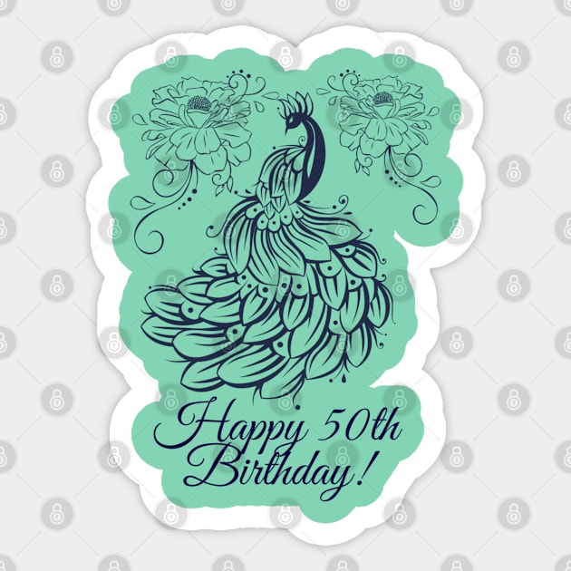 Happy 50th birthday gift idea Sticker by  Suchalee